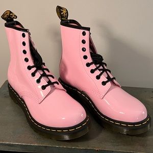 Dr. Martens Patent Leather Pale Pink Size 7 Women’s Boots NWT